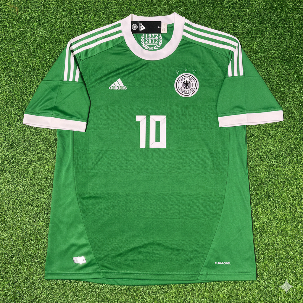 Lukas Podolski Germany EURO 2012 Green Retro Football Jersey