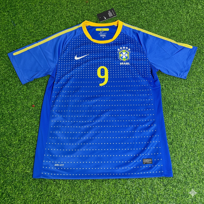 Ronaldo Nazario Brazil 2010 World Cup Retro Blue Jersey Trikot