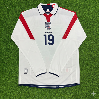 Joe Cole England EURO 2004 Long Sleeve Home Retro Football Jersey