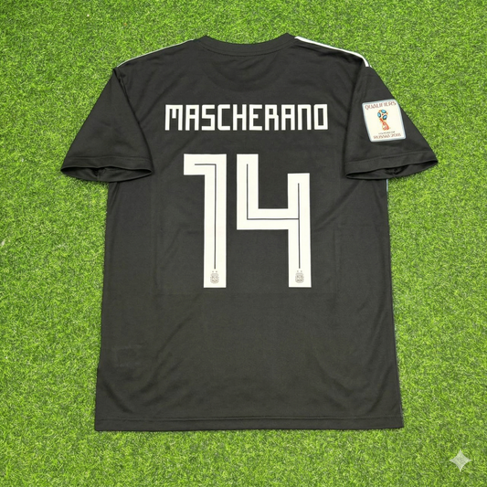 Javier Mascherano Argentina 2018 World Cup Black Retro Football Jersey