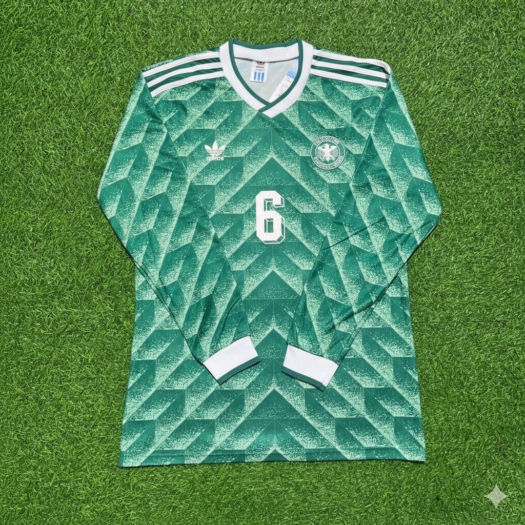 Guido Buchwald Germany 1990 World Cup Green Long Sleeve Football Jersey
