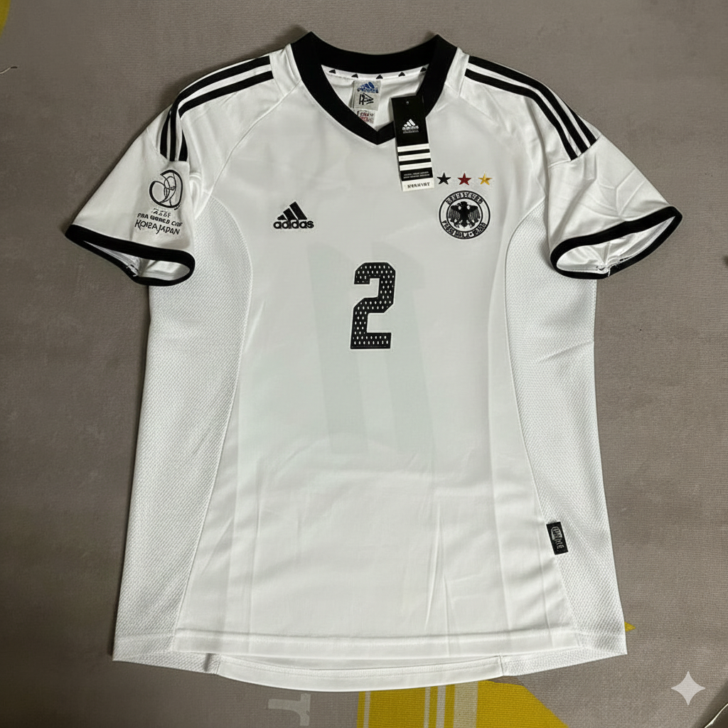 Thomas Linke Germany Deutschland 2002 World Cup Japan Korea White Retro Jersey Trikot