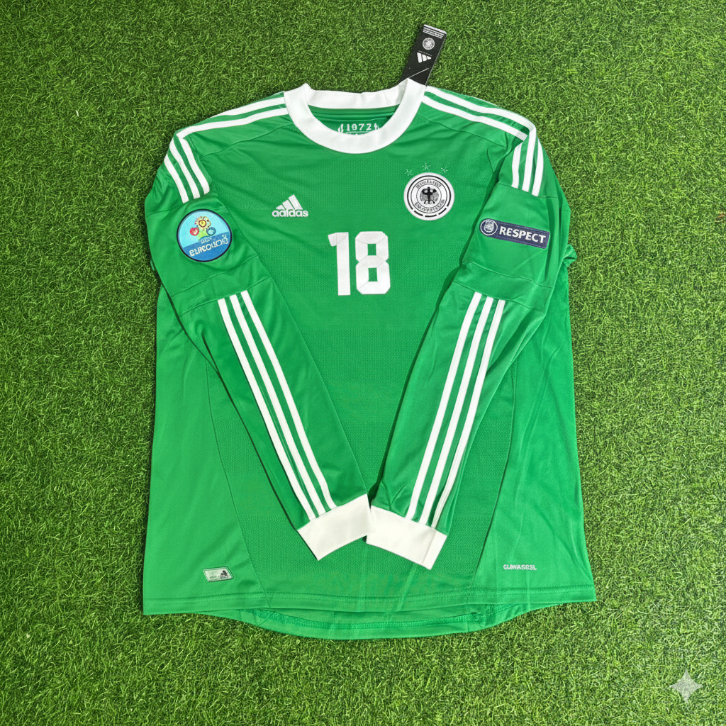 Toni Kroos Germany EURO 2012 Long Sleeve Green Retro Football Jersey