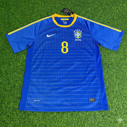 Dunga Brazil 2010 World Cup Retro Blue Jersey Trikot