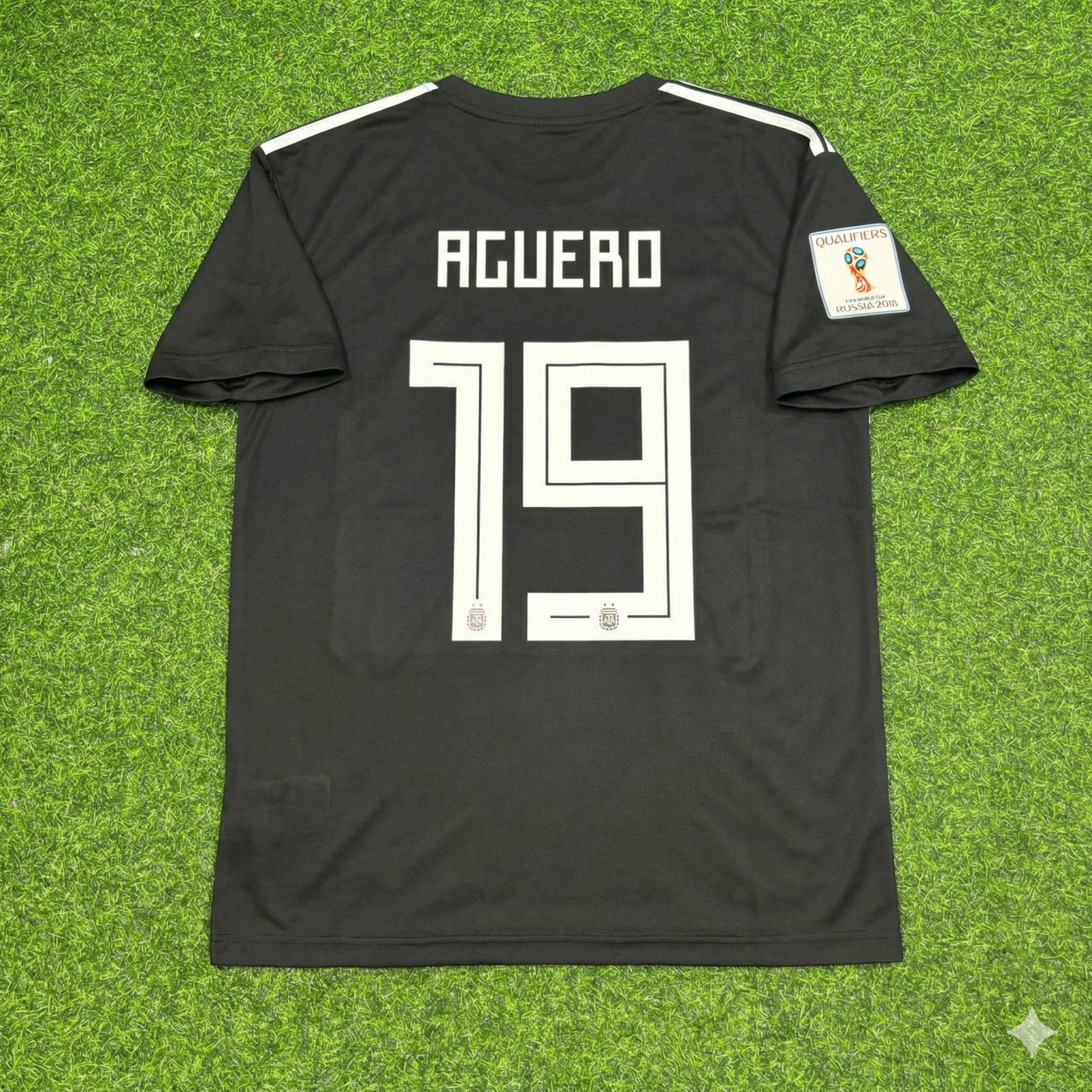 Sergio Kun Agüero Argentina 2018 World Cup Black Retro Football Jersey
