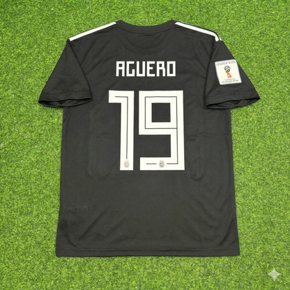 Sergio Kun Agüero Argentina 2018 World Cup Black Retro Football Jersey