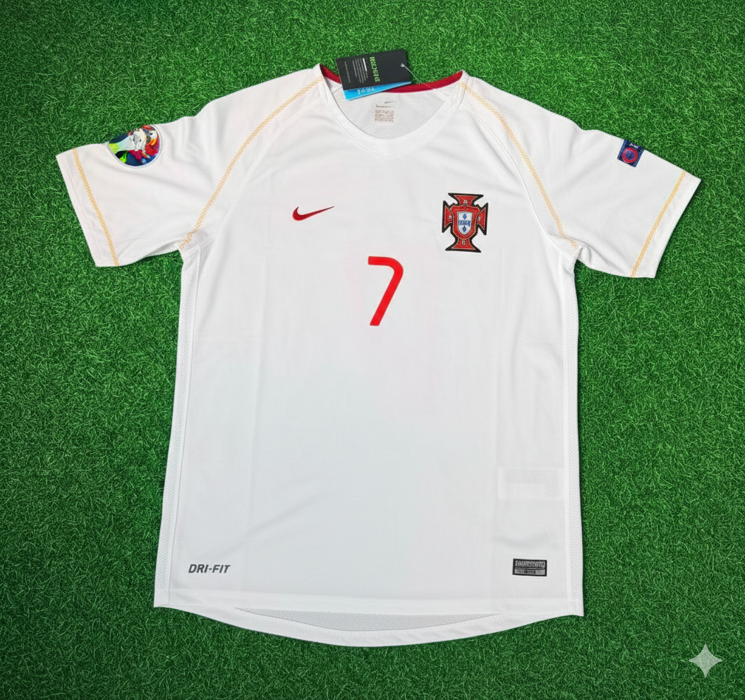 Luis Figo Portugal 2002 Retro White Debut Football Jersey