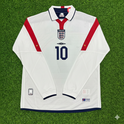 Michael Owen England EURO 2004 Long Sleeve Home Retro Football Jersey