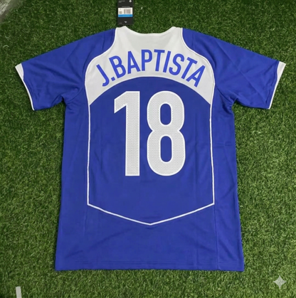 Julio Baptista Brazil 2004 Blue Retro Football Jersey Kit