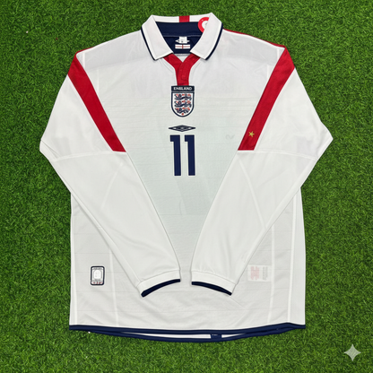 Frank Lampard England EURO 2004 Long Sleeve Home Retro Football Jersey