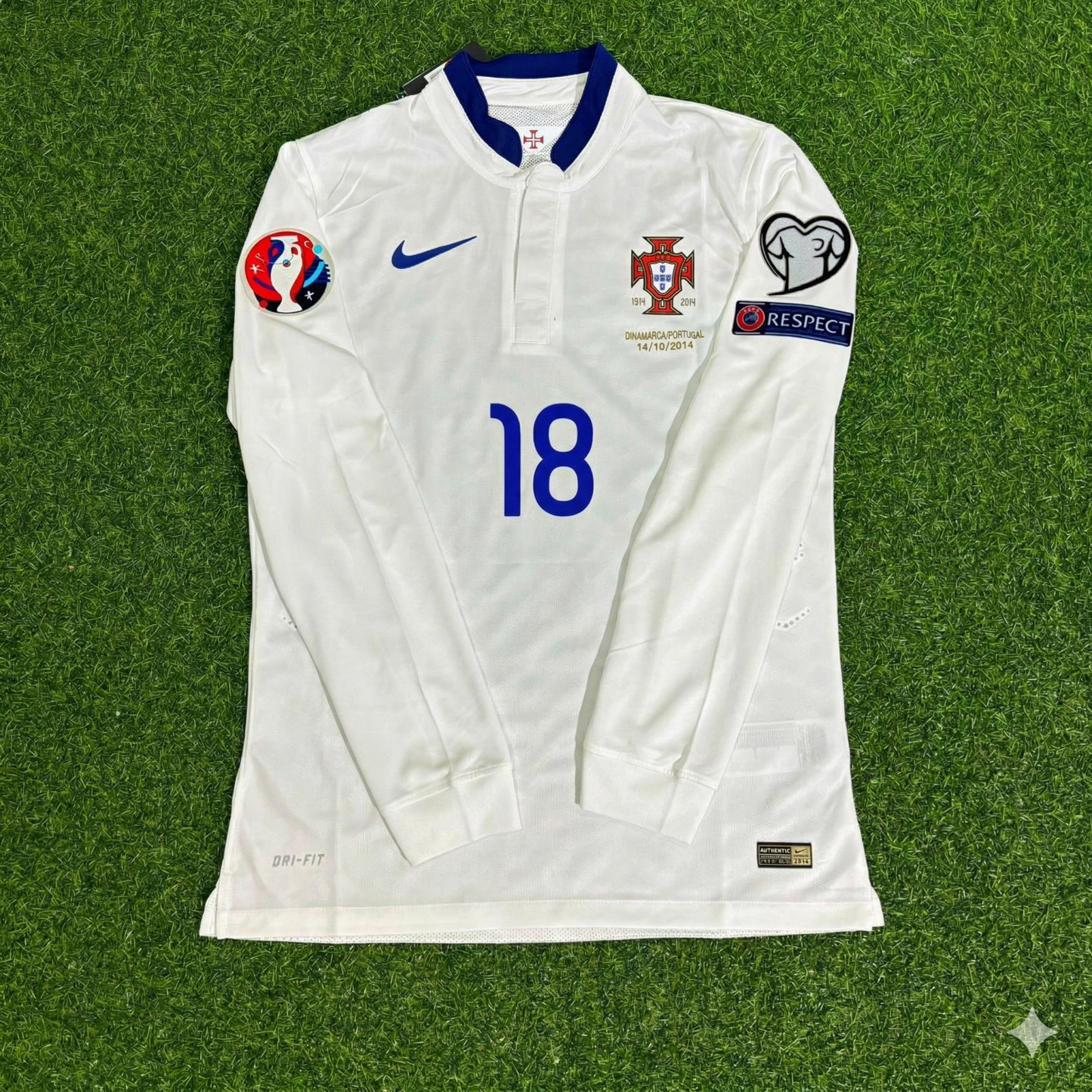 Rafa Silva Portugal EURO 2016 White Long Sleeve Retro Football Jersey