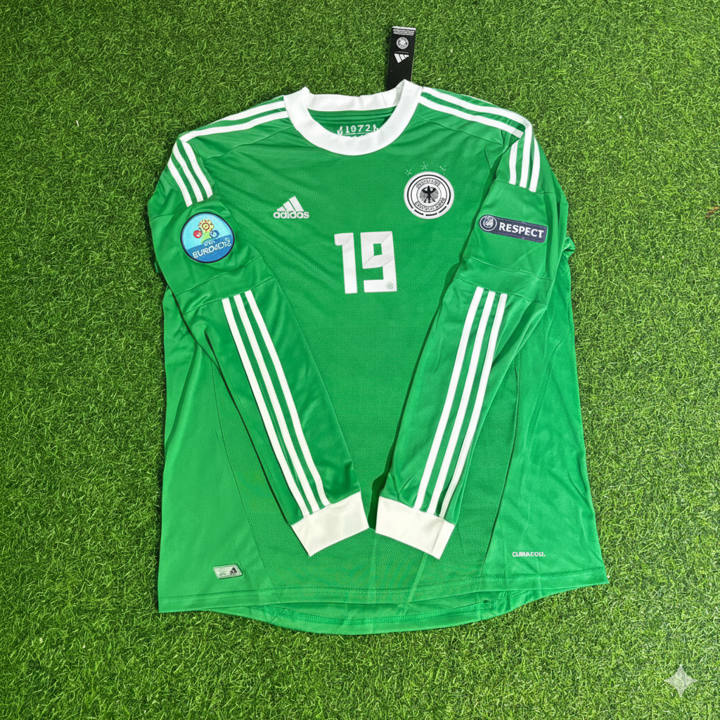 Mario Götze Deutschland EURO 2012 Langarm Grünes Retro-Fußballtrikot