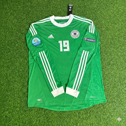 Mario Götze Deutschland EURO 2012 Langarm Grünes Retro-Fußballtrikot