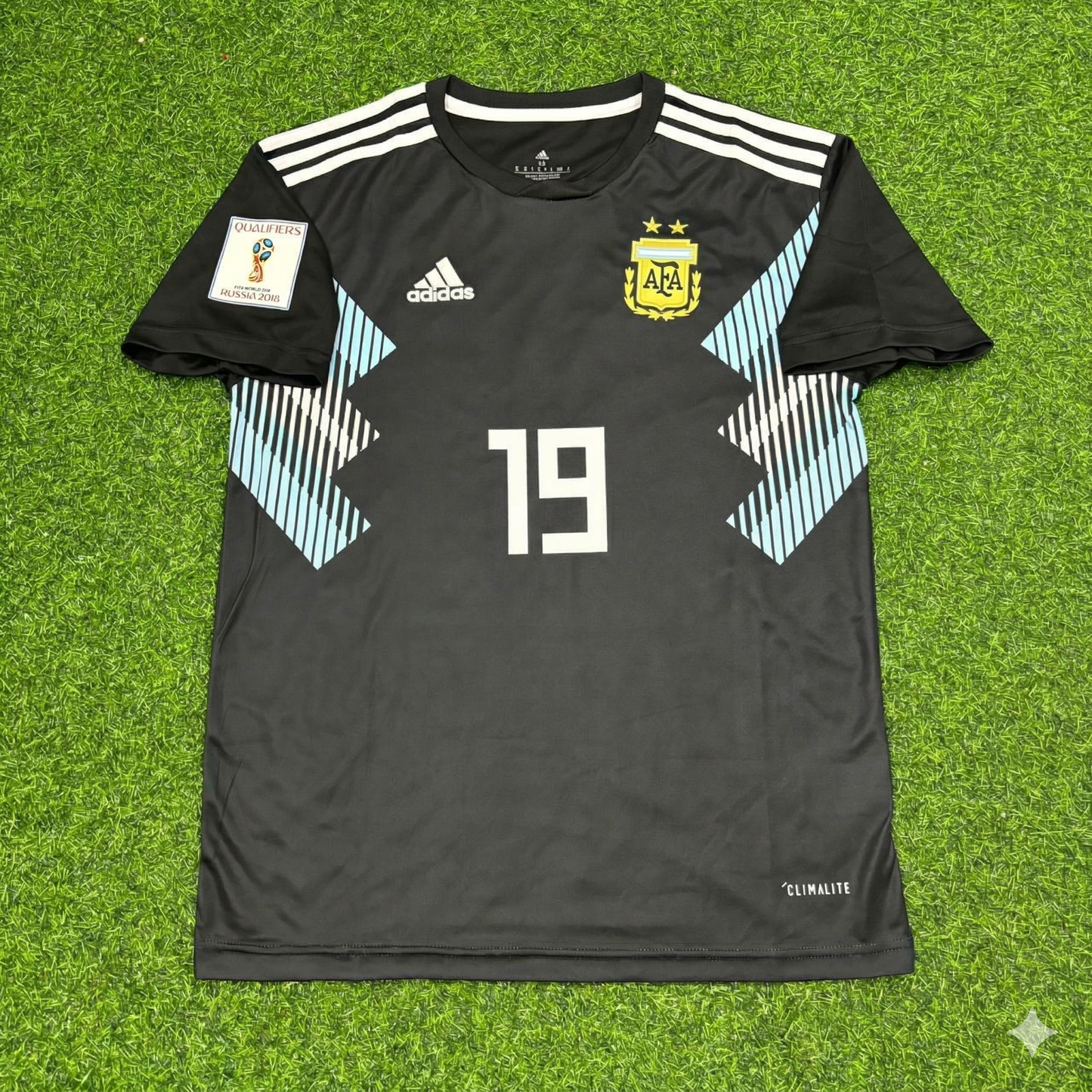 Sergio Kun Agüero Argentina 2018 World Cup Black Retro Football Jersey