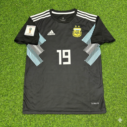 Sergio Kun Agüero Argentina 2018 World Cup Black Retro Football Jersey
