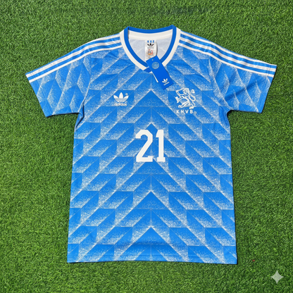 Frenkie De Jong Netherlands Blue Retro Football Jersey Kit