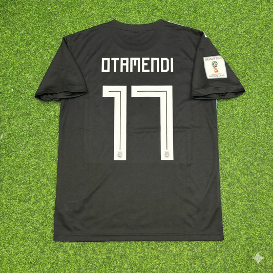 Nicolas Otamendi Argentina 2018 World Cup Black Retro Football Jersey