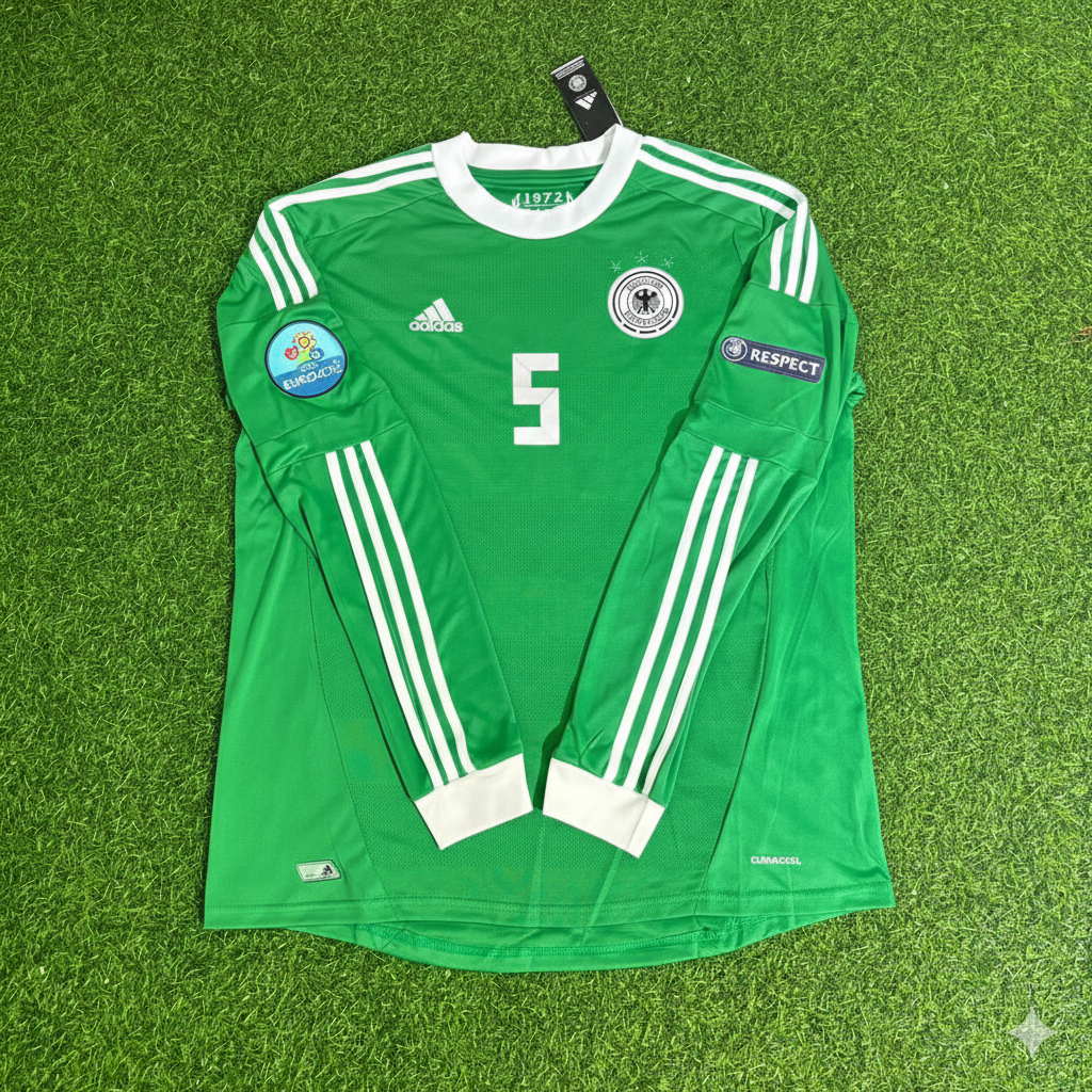 Mats Hummels Germany EURO 2012 Long Sleeve Green Retro Football Jersey