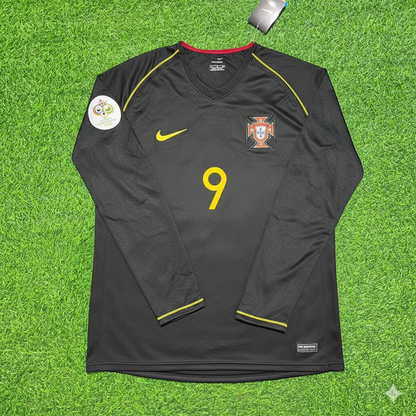 Pauleta Portugal 2006 World Cup Long Sleeve Black Retro Football Jersey