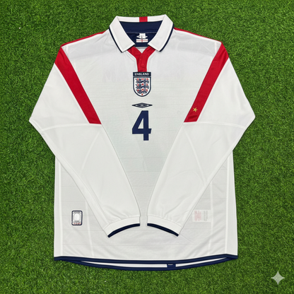 Steven Gerrard England EURO 2004 Long Sleeve Home Retro Football Jersey