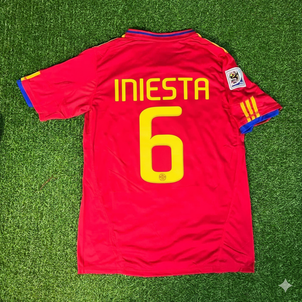 Andres Iniesta 6 – Spain 2010 World Cup Retro Kit Jersey – | Trikot | Maillot Soccer Shirt