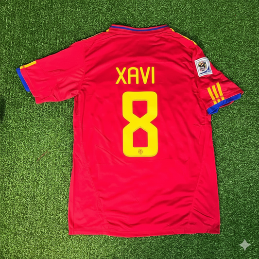Xavi Hernandez 8 – Spain 2010 World Cup Retro Kit Jersey – | Trikot | Maillot Soccer Shirt