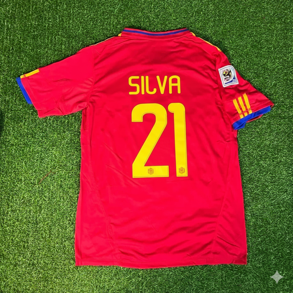 David Silva 21 – Spain 2010 World Cup Retro Kit Jersey – | Trikot | Maillot Soccer Shirt