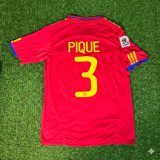 Gerard Pique 3 – Spain 2010 World Cup Retro Kit Jersey – | Trikot | Maillot Soccer Shirt