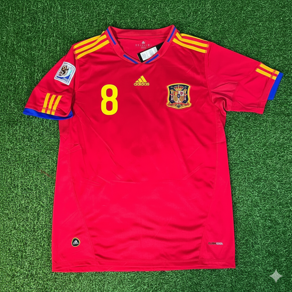 Xavi Hernandez 8 – Spain 2010 World Cup Retro Kit Jersey – | Trikot | Maillot Soccer Shirt