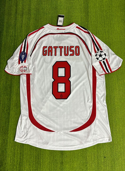 Gennaro Gattuso Milan 2007 Final Blanc Rétro Maillot de Football Trikot Maillot de Football