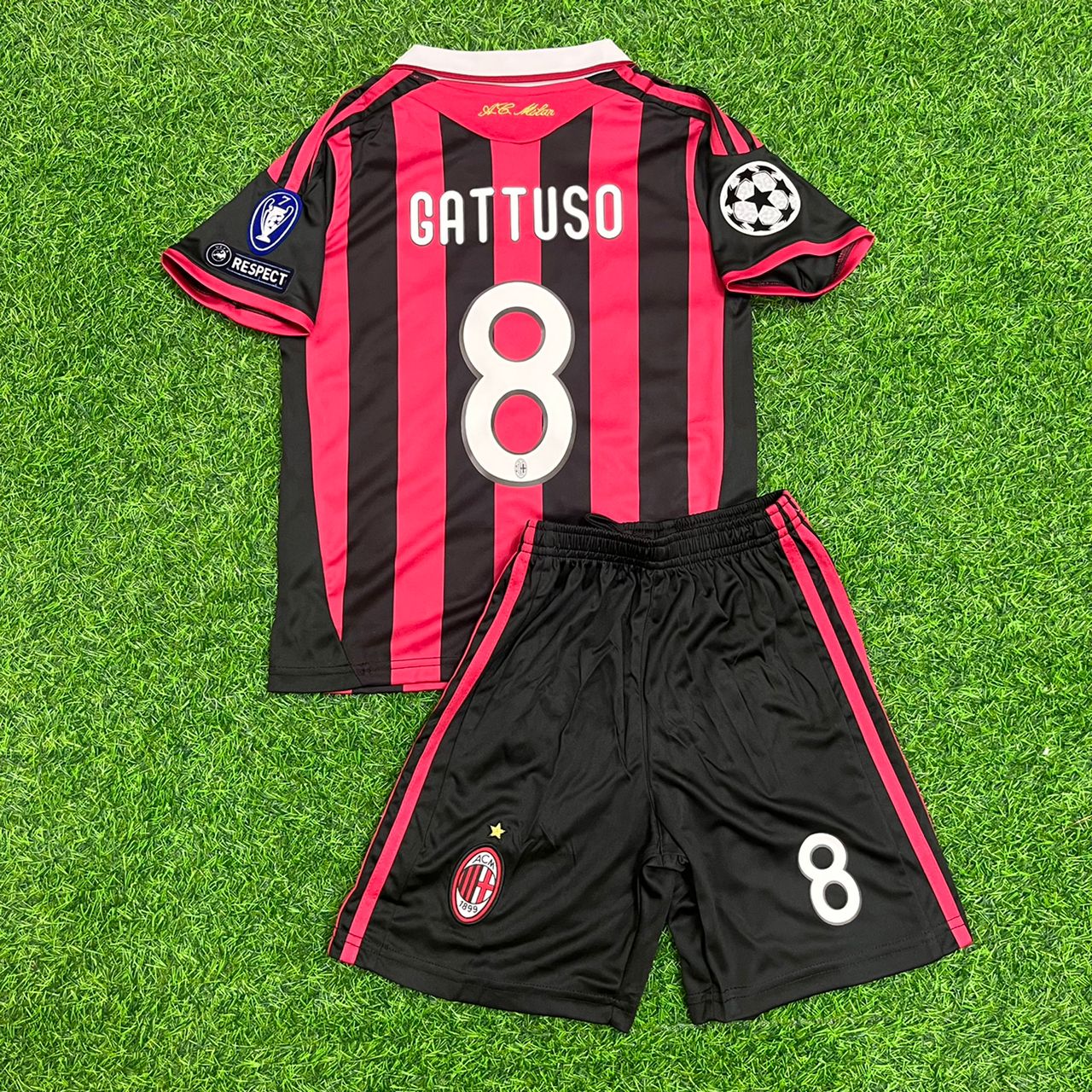 Gennaro Gattuso #8 - AC Milan 2009 2010 Kit Enfant Maillot Kinder Trikot Maillot Enfant Maillot de Football