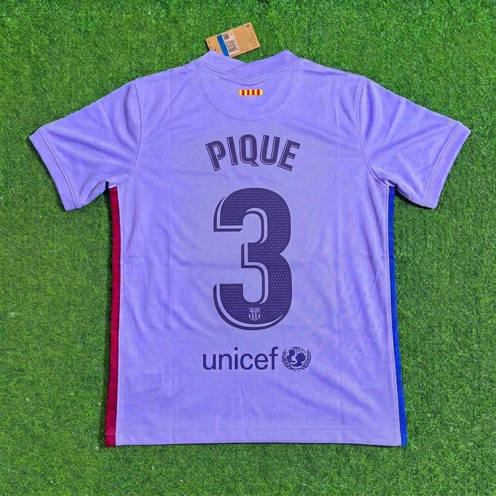 Gerard Pique #3 Barcelona 2021-22 Season Retro Jersey Trikot Soccer Shirt