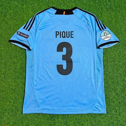Gerard Pique Spain EURO 2012 Final Retro Football Jersey Kit