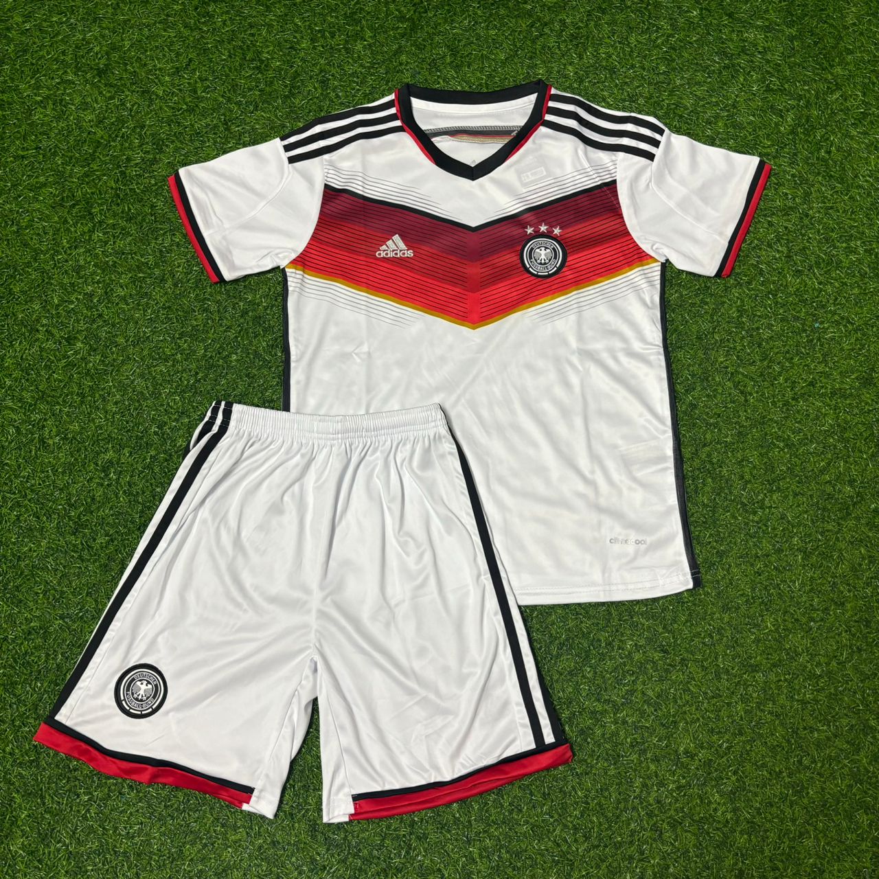 Germany Deutschland 2014 World Cup White Retro Kids Kit Jersey Trikot Maillot Soccer Shirt
