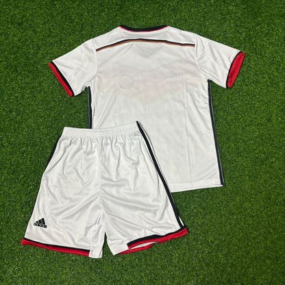 Germany Deutschland 2014 World Cup White Retro Kids Kit Jersey Trikot Maillot Soccer Shirt