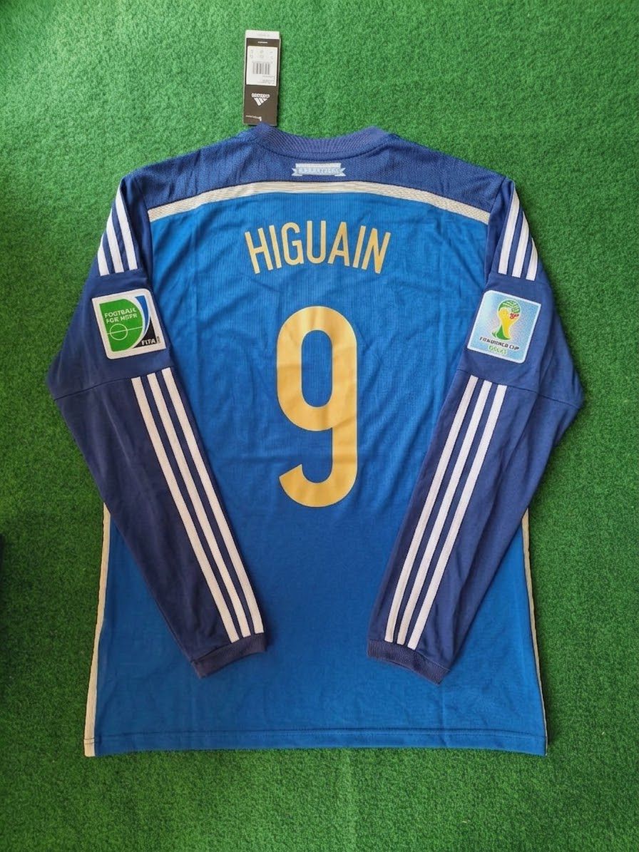Gonzalo Higuain Argentina 2014 World Cup Retro Football Jersey