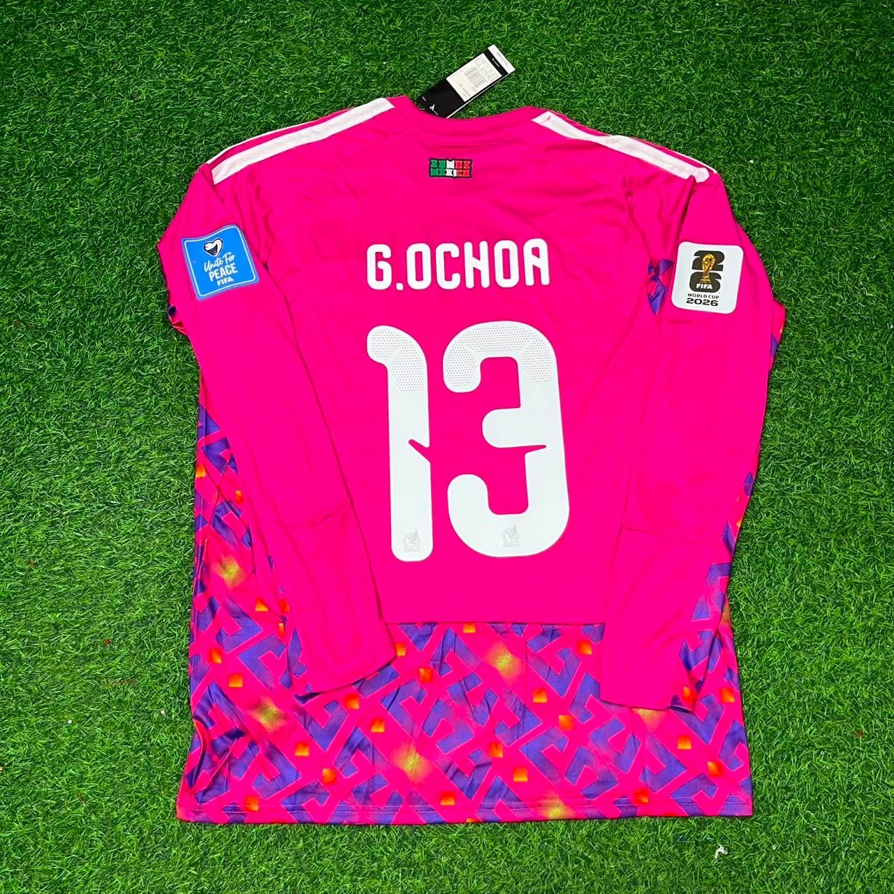 Guillermo Ochoa Mexico Goalkeeper 2026 World Cup Home White Football Long Sleeve Jersey