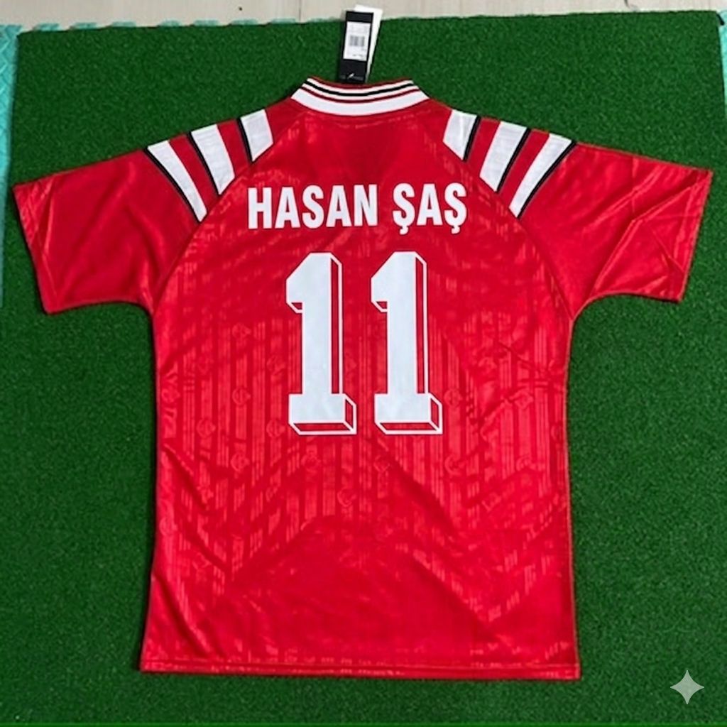 Hasan Sas Türkiye Turkey Red Nostalgic Retro Football Jersey