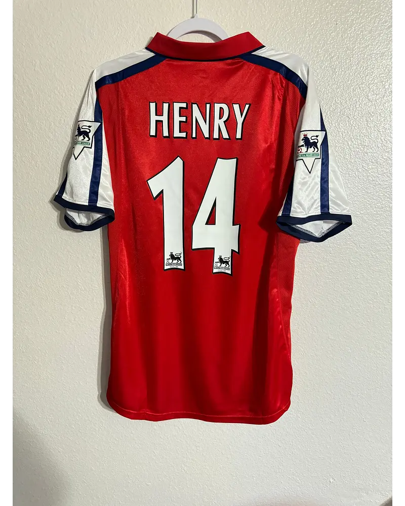 Thierry Henry Arsenal 2001-2002 Red White Retro Dreamcast Jersey Trikot Maglia Camiseta