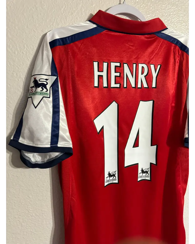 Thierry Henry Arsenal 2001-2002 Red White Retro Dreamcast Jersey Trikot Maglia Camiseta