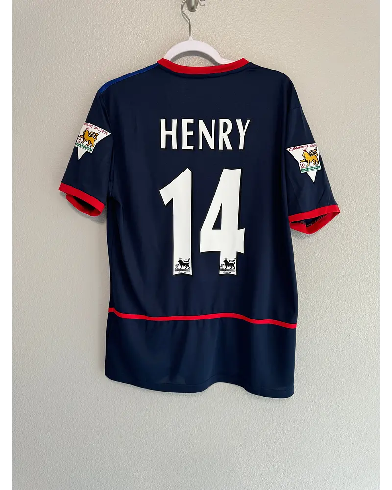 Thierry Henry Arsenal 2002-2003 Black Blue o2 Retro Kit Jersey Trikot Maglia Camiseta