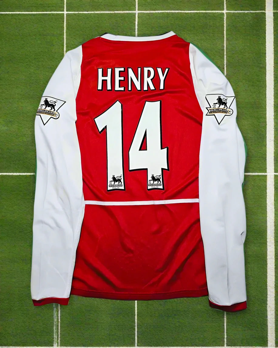 Thierry Henry 14 - Arsenal Home o2 2002 Retro Long Sleeve Kit Jersey ...
