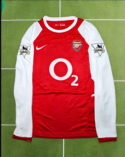Thierry Henry 14 - Arsenal Home o2 2002 Retro Long Sleeve  Kit Jersey Trikot Maglia