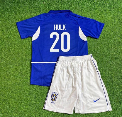 Hulk Brazil Away Kids Kit – Kit Jersey for Children – | KinderTrikot | Maillot Enfant Soccer Shirt