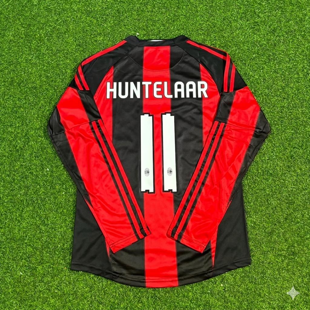 Klaas-Jan Huntelaar AC Milan 2010-2011 Home Long Sleeve Retro Football Jersey