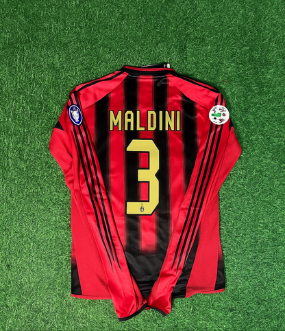 Maillot rétro domicile rouge et noir Paolo Maldini 3 – Milan 2003/2004