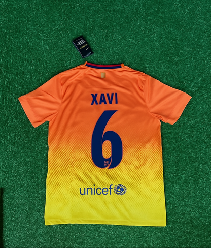 Xavi 6 – Barcelona 2012–2013 Orange Retro Kit Jersey – | Trikot | Maillot Soccer Shirt