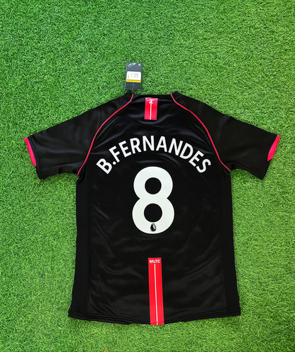 Bruno Fernandes Manchester United 2007-2008 Schwarzes Retro-Trikot Trikot Camiseta Maillot