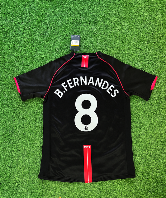 Bruno Fernandes Manchester United 2007-2008 Schwarzes Retro-Trikot Trikot Camiseta Maillot