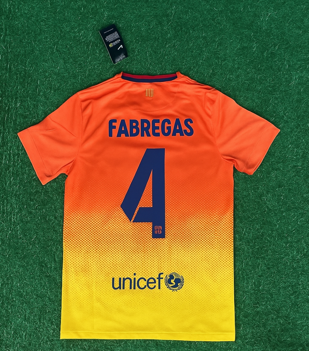Cesc Fabregas 4 – Barcelona 2012–2013 Orange Retro Kit Jersey – | Trikot | Maillot Soccer Shirt